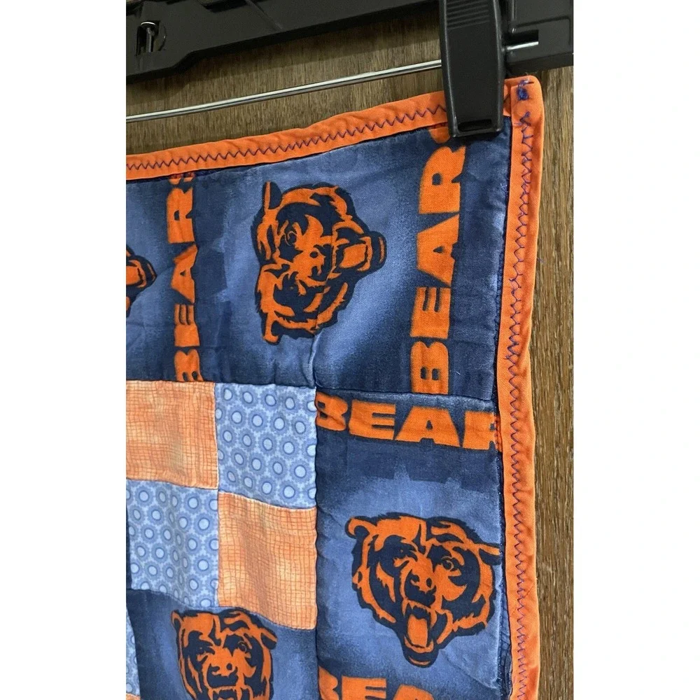Baby Blanket Chicago Bears Cars Trucks‎ Crib Quilt Handmade 28 x 38